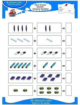 Çocuklar İçin toplam işlemi yaprak testleri 